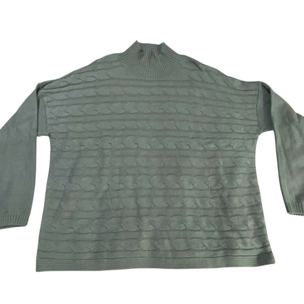 J. Jill Sage Green/ Bluish Cowl Neck Sweater